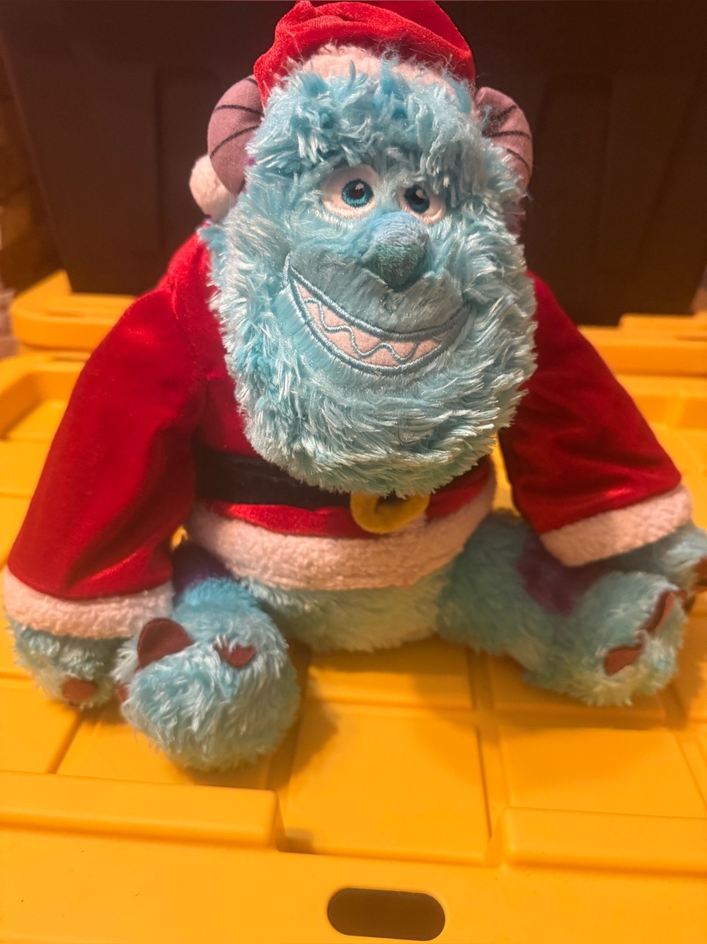Disney Blue Plush Sullivan Monster’s Inc in Red Santa Suit
